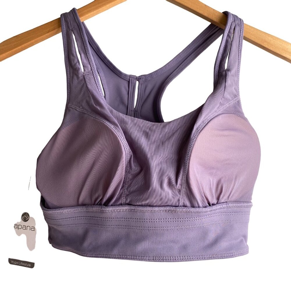 Apana Womens Padded Wireless Sports Bra Size Small Purple Athletic Longline - Picture 9 of 10